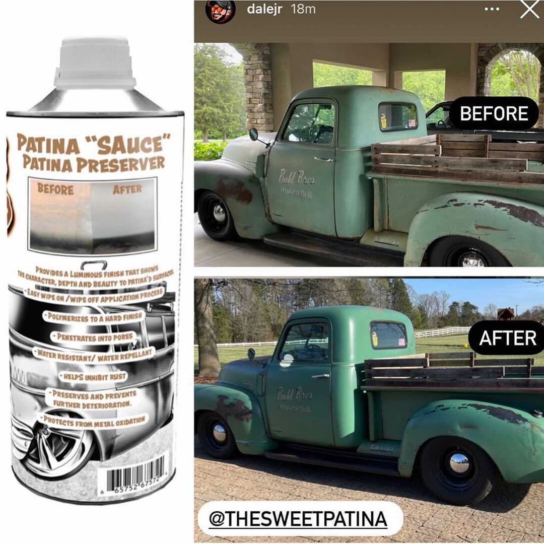 sweet patina sauce applied to dale earnhardt truck