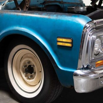 18 LED Side Marker Light With Stainless Steel Trim For 1968-72 Chevy & GMC Truck, Amber Lens installed