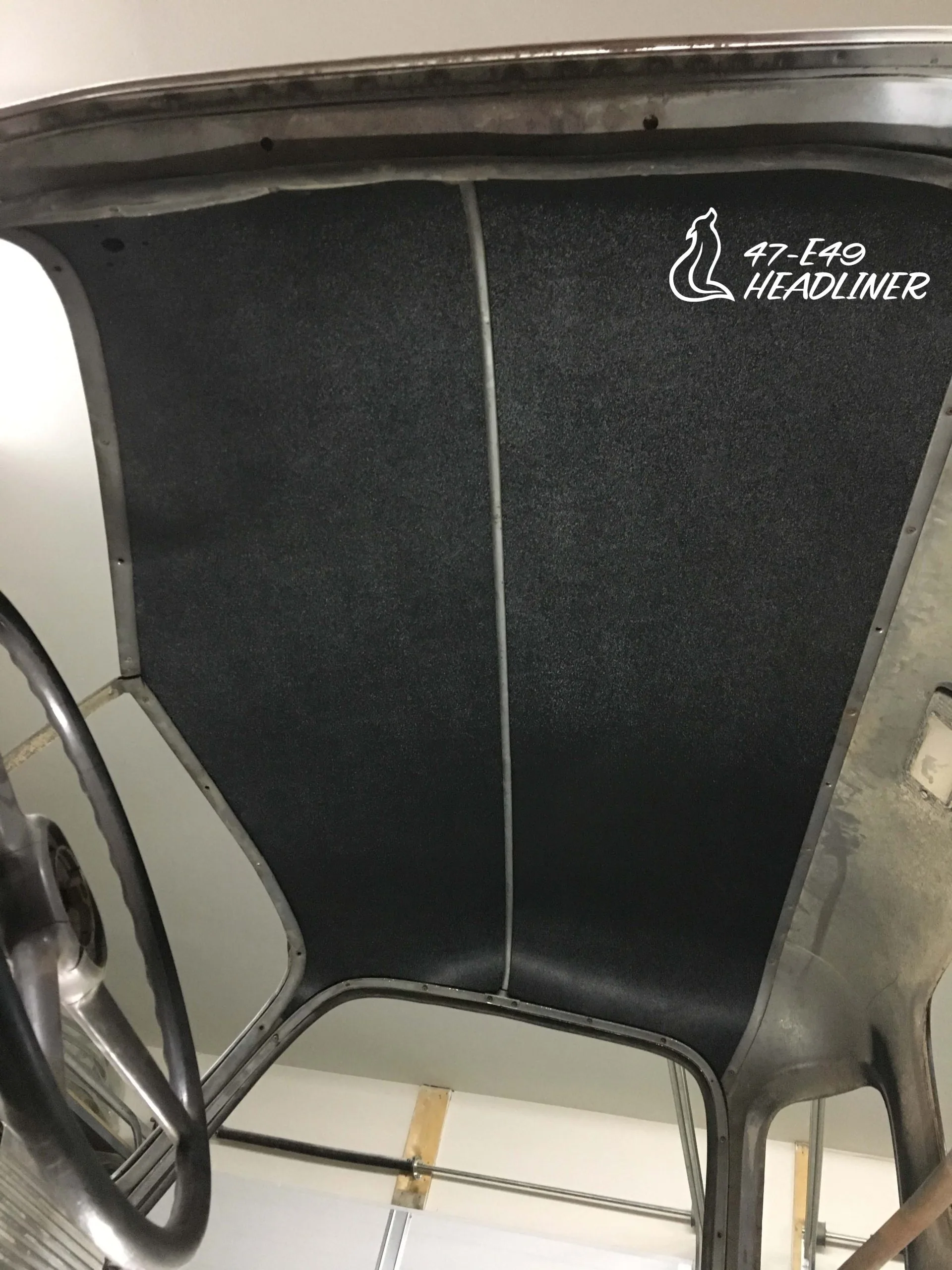 ABS headliner shown installed in a 47-49 Chevy truck cab