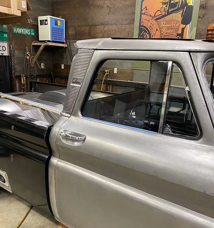 Pair of billet door handles that replace the 55-66 GMC Chevy truck originals