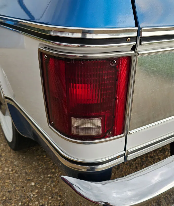 installed chevy taillight fuel filler on a square body truck closed
