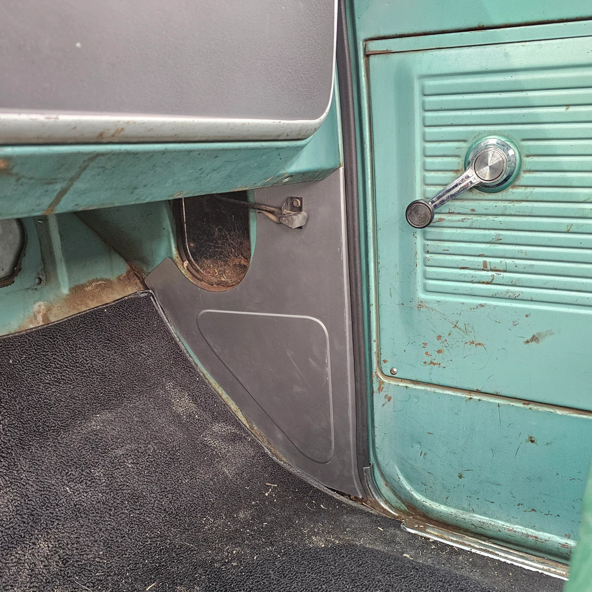 Kick panels shown installed in a 67-72 Chevy C10 truck cab
