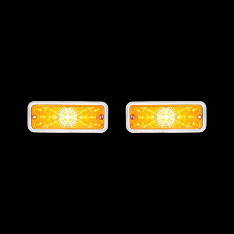 LED-Front-Parking-Signal-Light-For-1973-80-Chevy-&-GMC-Truck-Amber-Lens-PAIR-