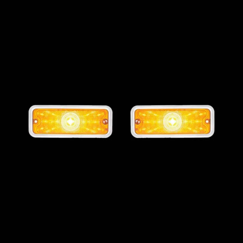 LED front parking and signal lights, amber lens, for 1973-80 Chevy GMC truck