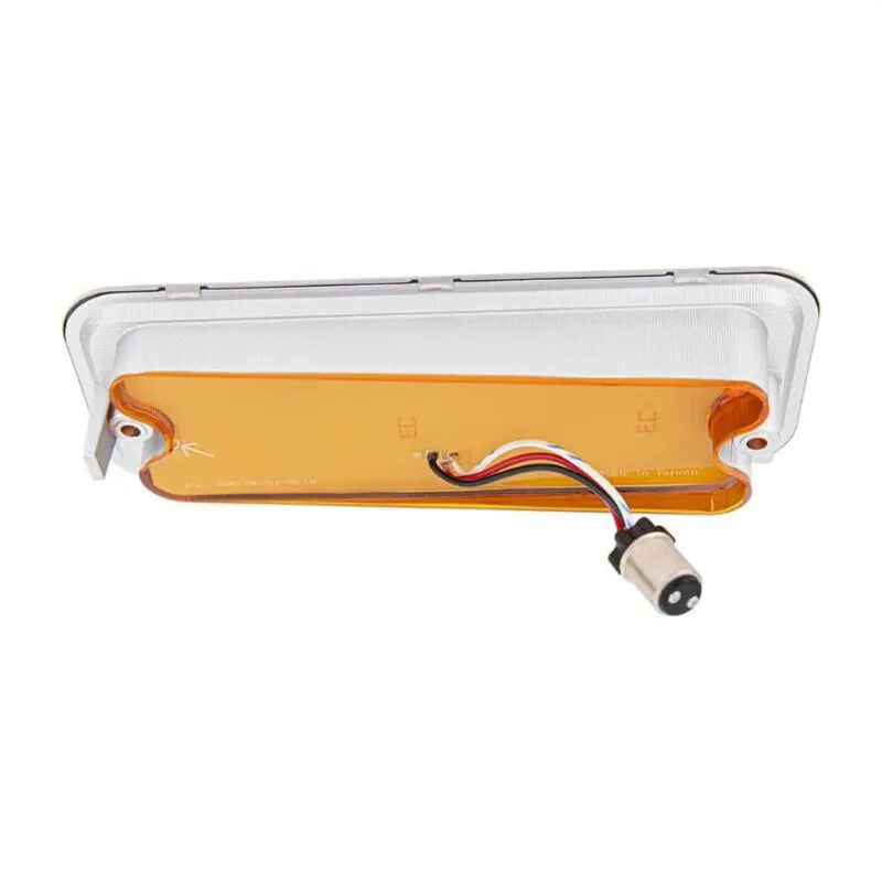Amber lens LED front parking signal light for 1973-80 Chevy GMC truck, back wiring