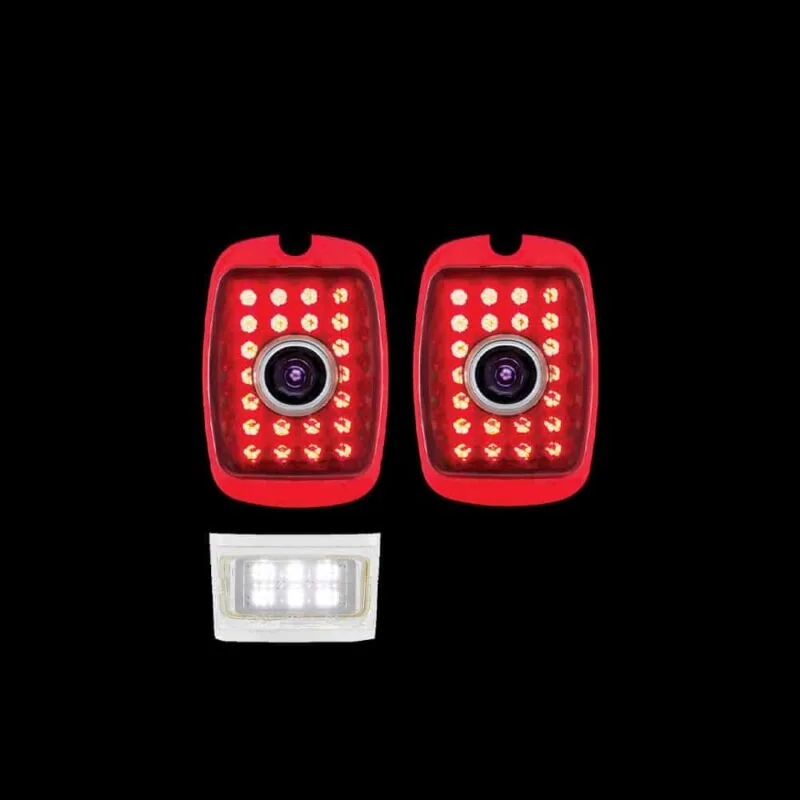 LED tail lights with license plate lamp and blue dot for 1947-1953 Chevy truck