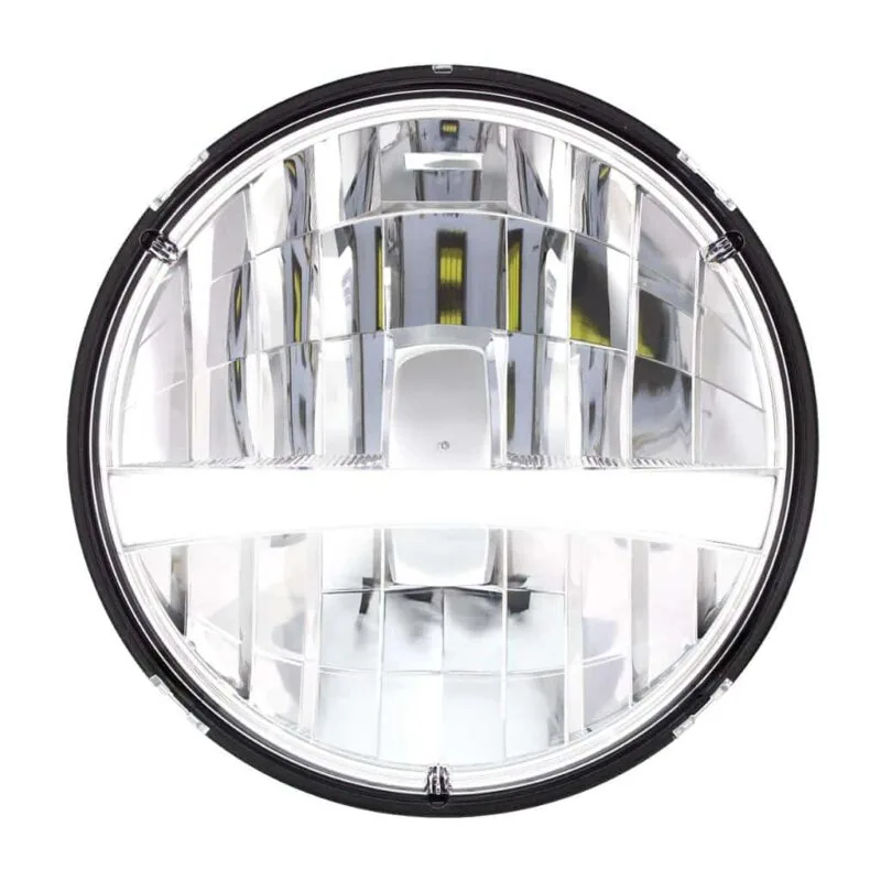 High power LED 7 inch headlight with white position light bar