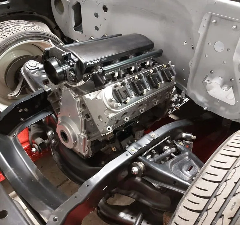 LS Fabrication Coil Pack Brackets Installed engine