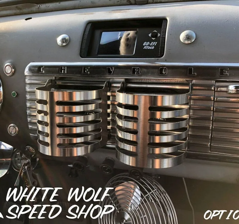 1947-1954 Custom GMC Chevy Truck Cup Holders White Wolf Installed