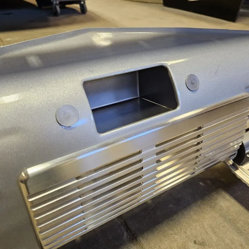 Dash radio replacement cubby for 1947-1954 Chevy truck, alternate angle