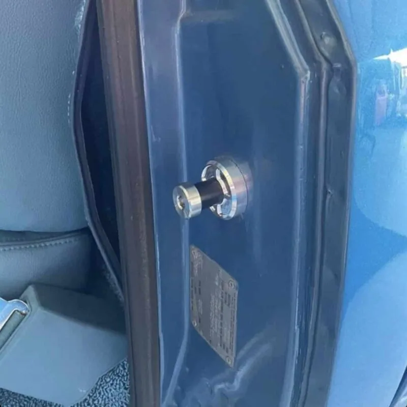 Billet aluminum door strikers for classic GMC Chevy truck, pair shown
