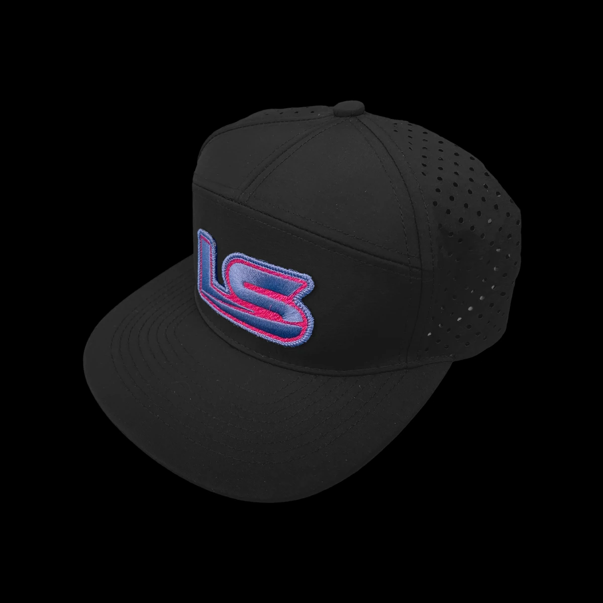 LS Fab vintage logo hat with embroidered patch and curvable brim