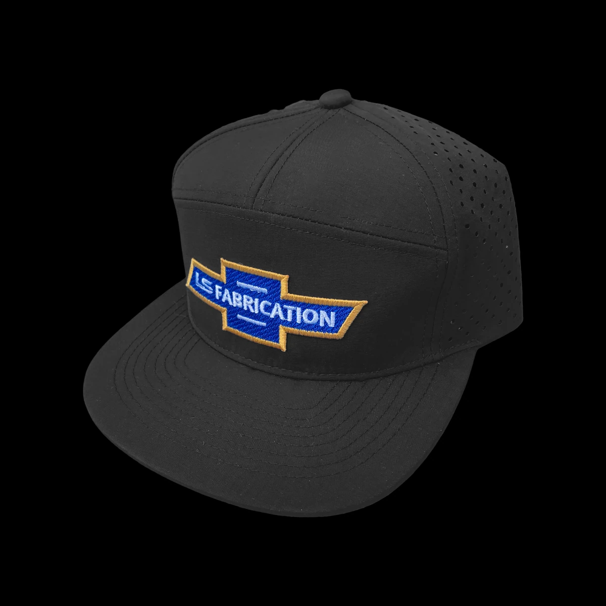 LS Fab vintage logo snapback hat with curvable brim and patch logo