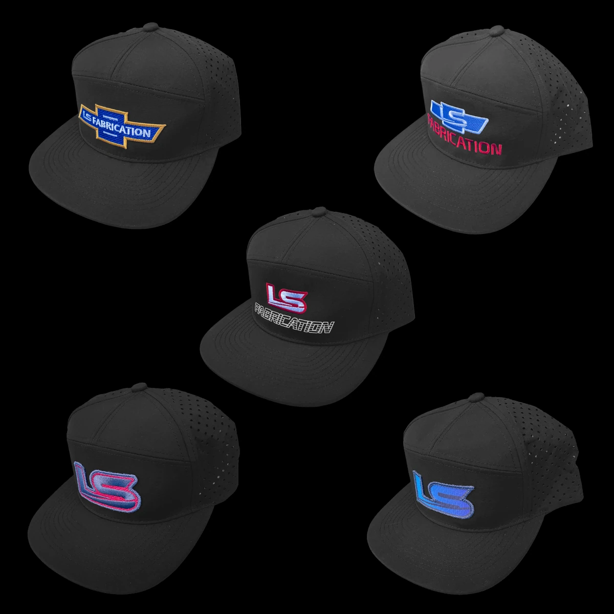LS Fabrication vintage logo snapback hats with patch logos