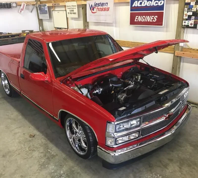 Hood strut for 88-98 Chevy OBS truck, alternate angle