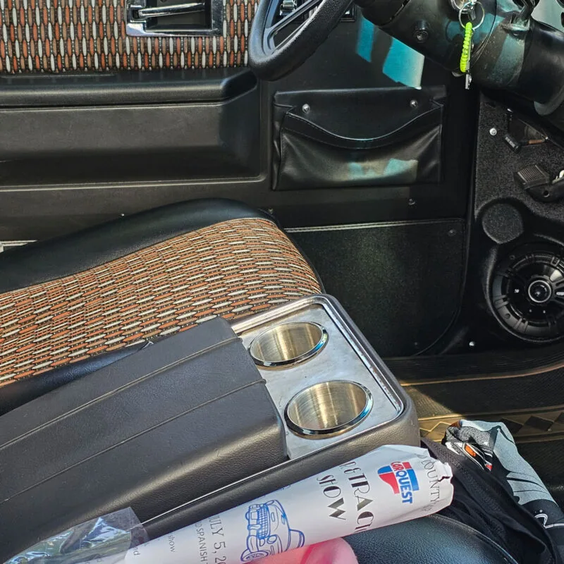 Stainless steel console cup holder for a 69-80 K5 Blazer