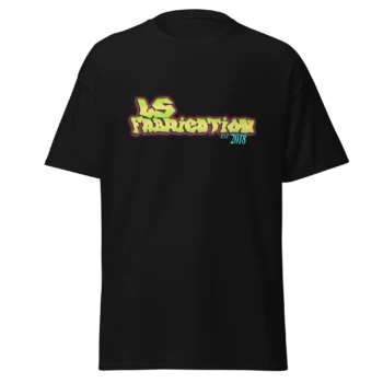 LS Fabrication Fresh Prints tee in black, front print
