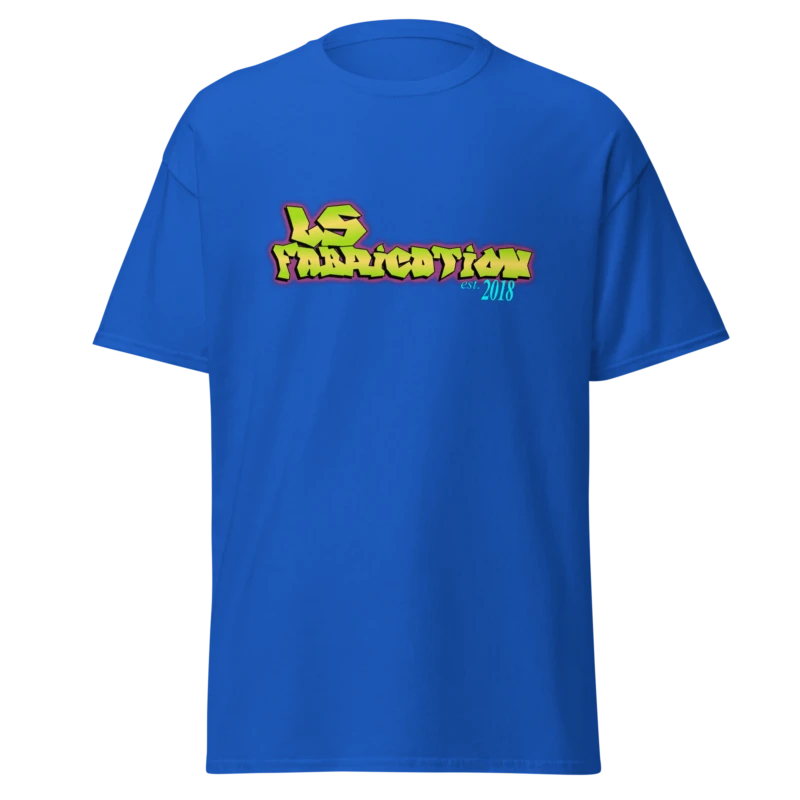 Fresh Prints men's classic tee in royal blue, front print