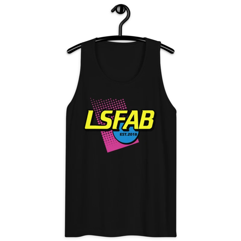 Nerf'd men's premium tank top in black, front view