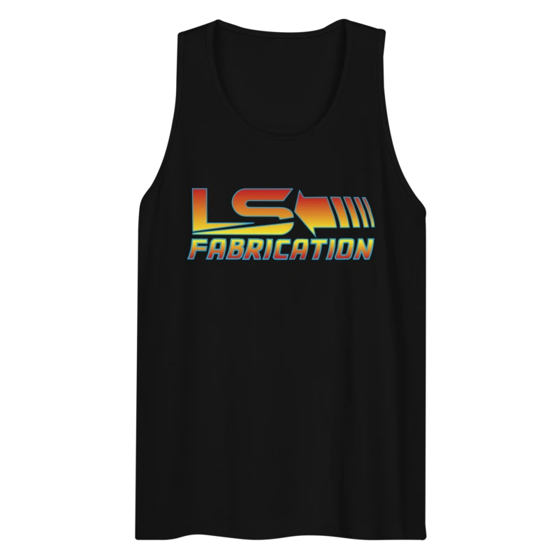 Back 2 The Future men's premium tank top in black, front view