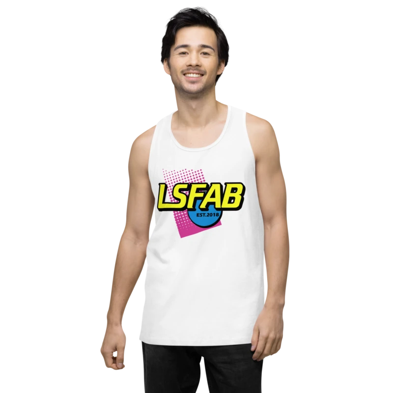 White Nerf'd tank top, second front angle