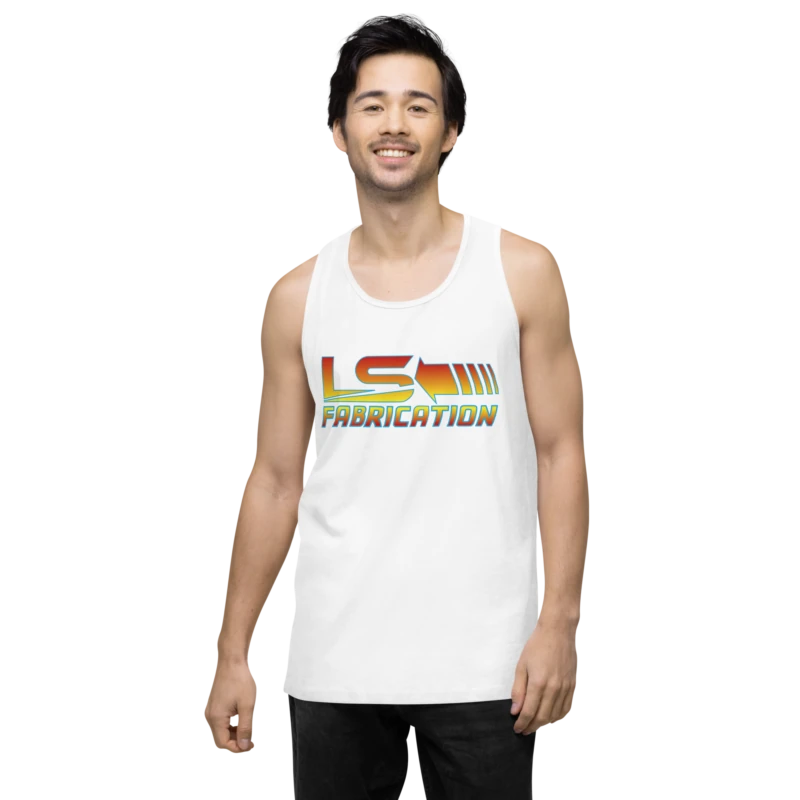 White Back 2 The Future tank top, second front angle