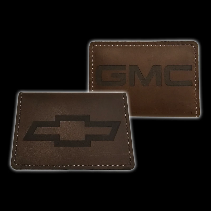 LS Fabrication leather registration holder for classic Chevy and GMC trucks