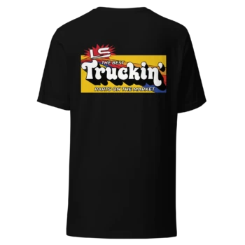 LS Fabrication Truckin' tee in black, back print