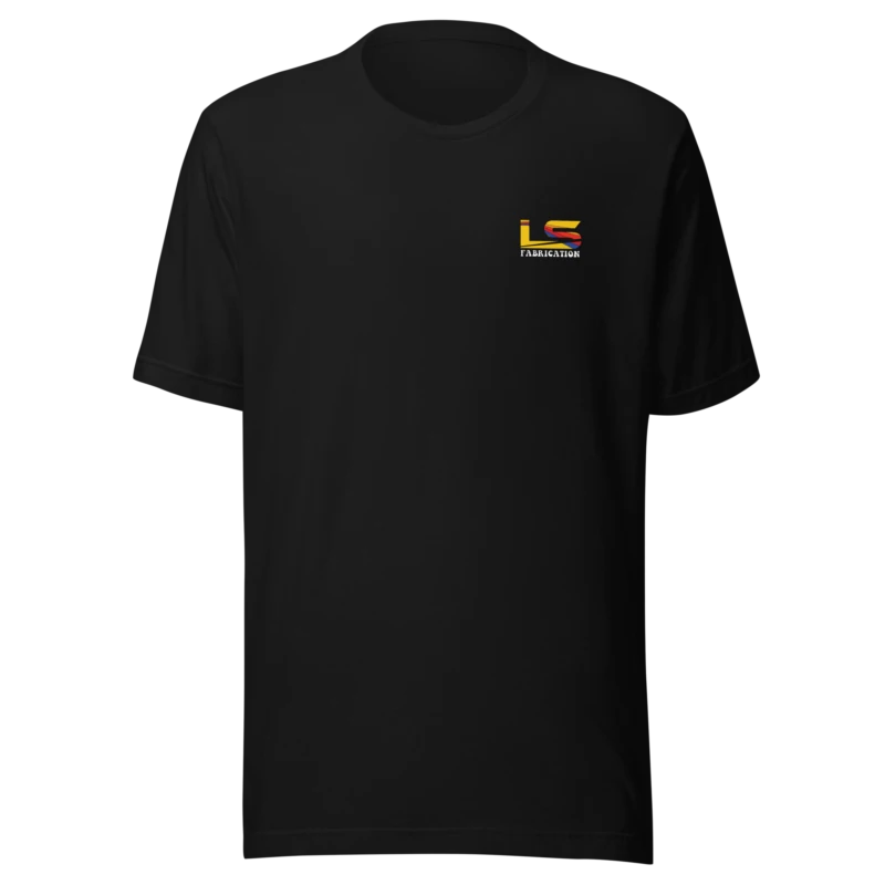 Truckin' unisex staple tee in black, front print