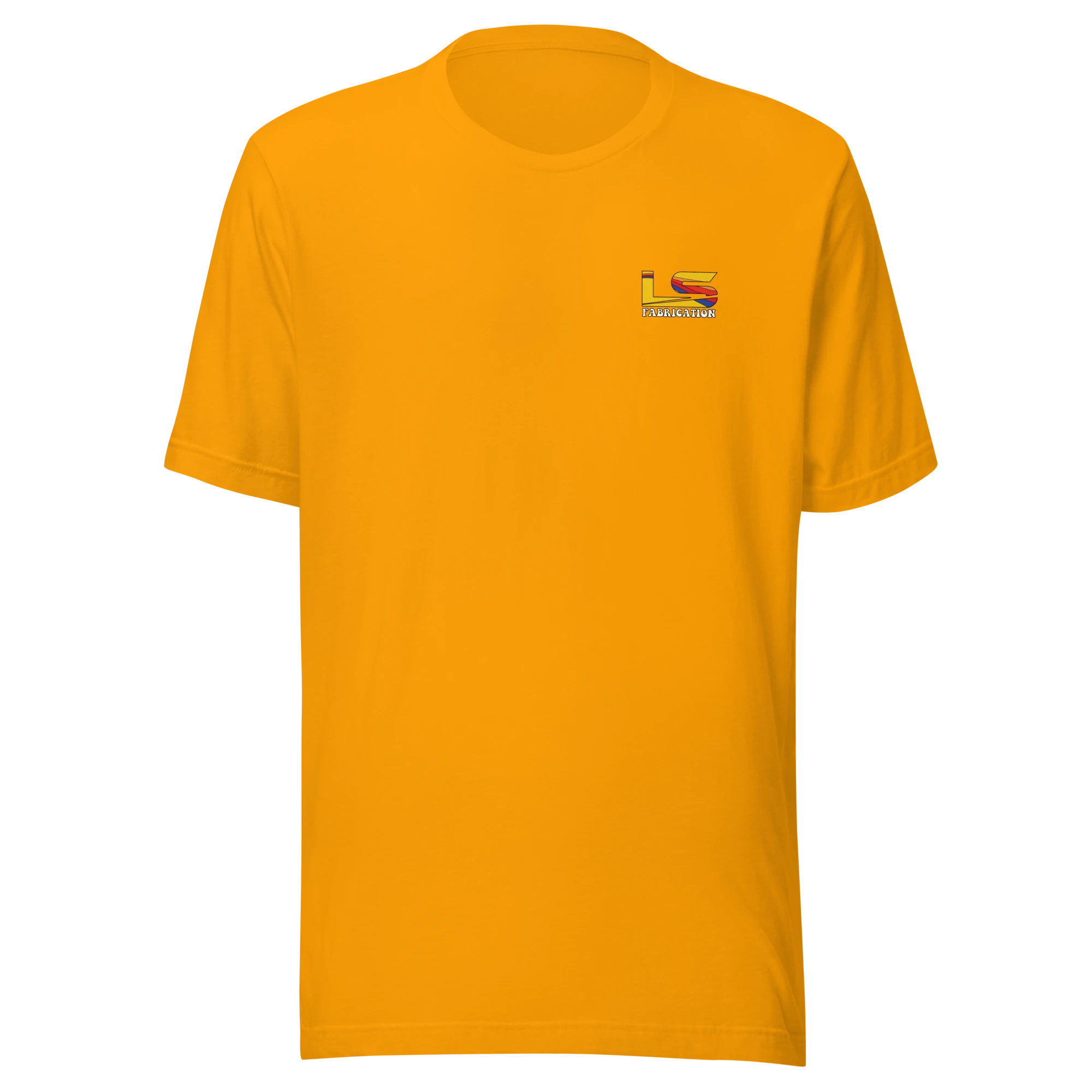 Truckin' unisex staple tee in gold, front print