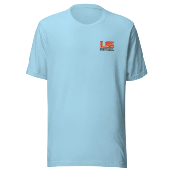 LS Fabrication That 70's tee in ocean blue, front print