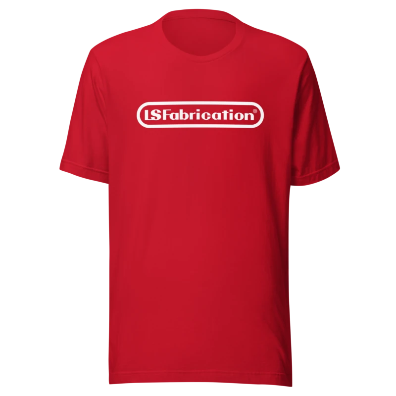 LS Fabrication Fabrintendo tee in red, front print