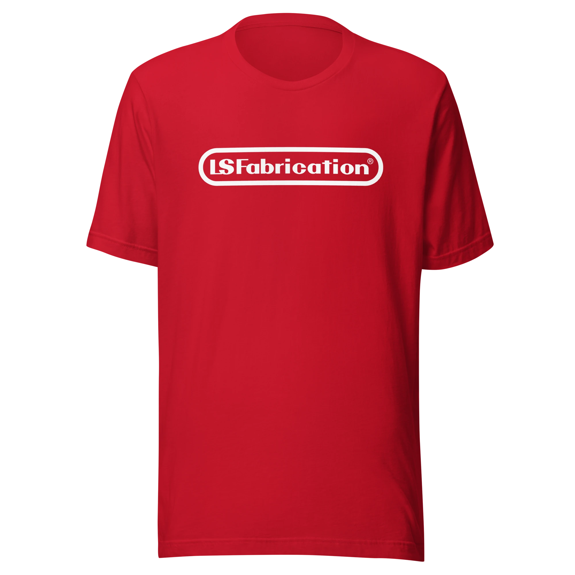LS Fabrication Fabrintendo tee in red, front print