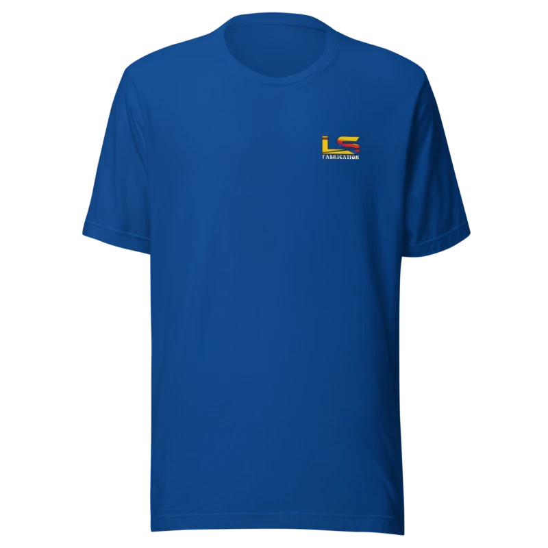 Truckin' unisex staple tee in true royal blue, front print