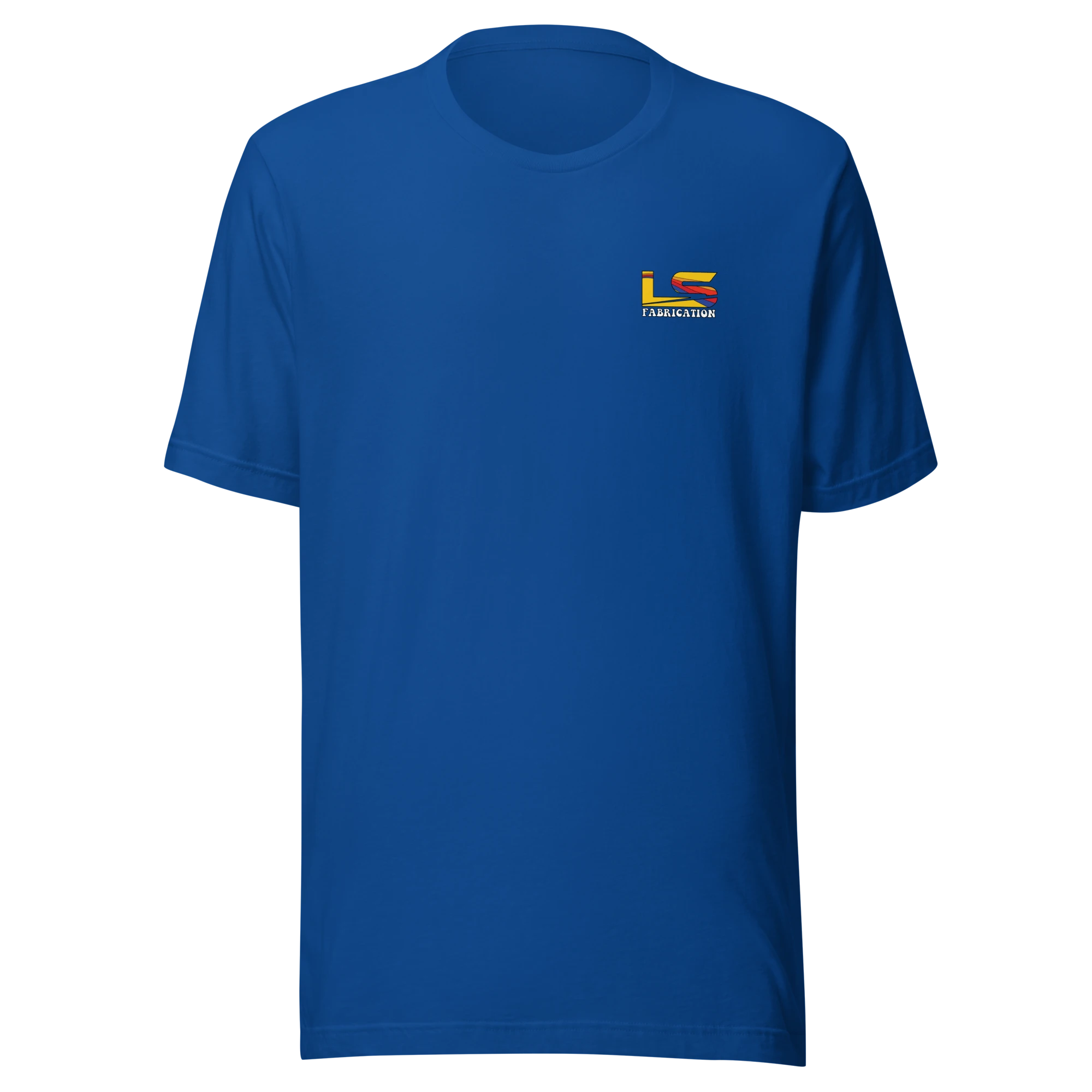 Truckin' unisex staple tee in true royal blue, front print