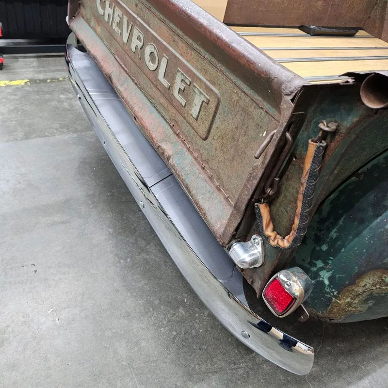 Tucked bumper bracket fitted with filler panels for 47-54 GMC Chevy truck