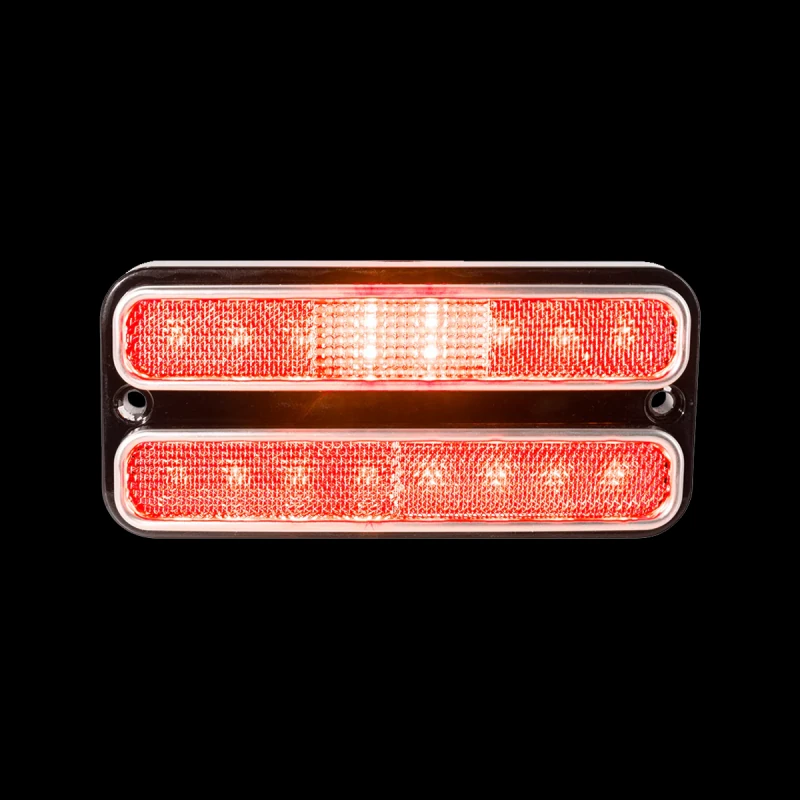 18 LED side marker light with stainless steel trim and clear lens on red C10