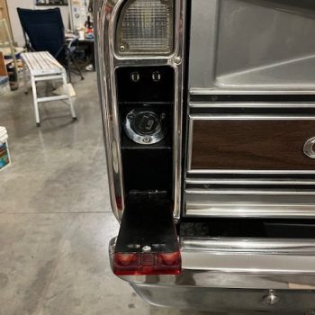 Hidden fuel filler behind the taillight on a 67-72 Chevy C10 truck