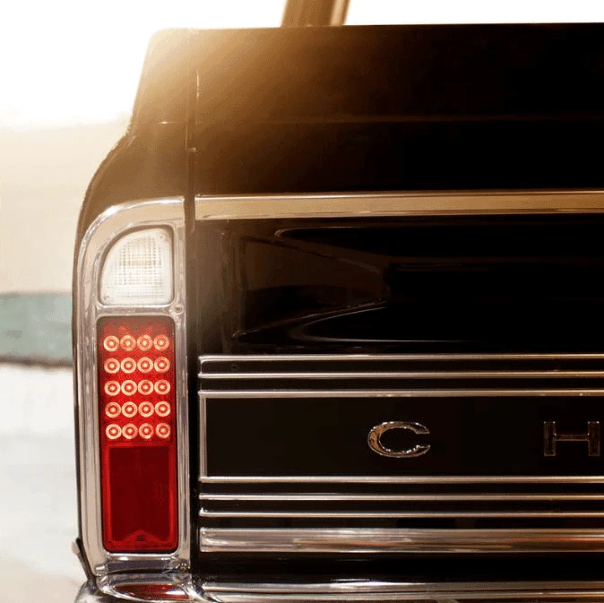 30 LED backup light installed under a 1967-72 Chevy truck bumper